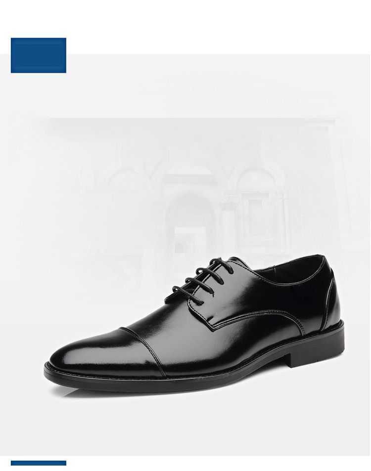 Spring new pointed-toe lace-up business formal leather shoes for men, British Brock cross-border men's shoes, wedding shoes