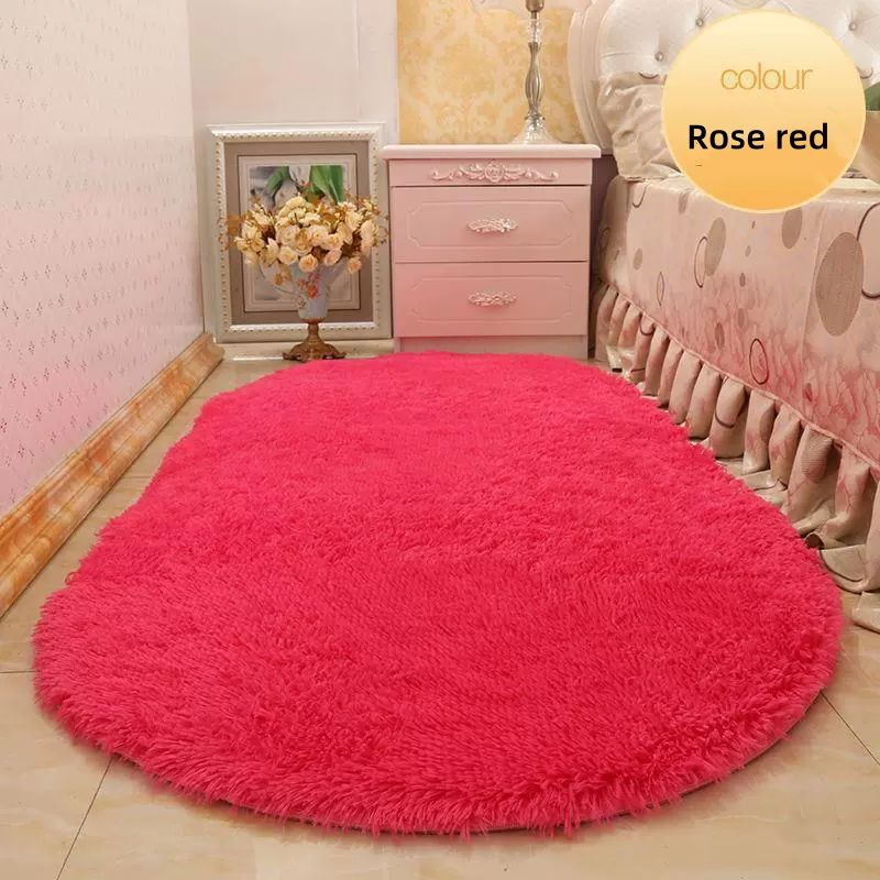 Elliptical long plush carpet,40*60cm,50*80cm,60*90cm,40*120cm,60*120cm,80*120cm,60*160cm,80*160cm,80*200cm,100*200cm CRRSHOP free shipping plush carpet, bedroom bedside carpet, dressing room, decorative floor mat