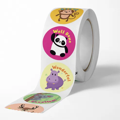 100-500Pcs Reward Stickers Motivational Stickers Roll Kids School teacher  Reward Students Teachers Animals Sticker Seal