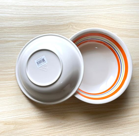 GR melamine kitchen durable tableware orange lines decal design bowl