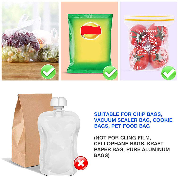 Mini Bag Sealer, Handheld Heat Vacuum Sealer, Plastic Bag Sealer to Keep Food Fresh, Portable Sealer Machine with Cutter, Small Sealing Machine for Potato Chips, Plastic Snack Bags