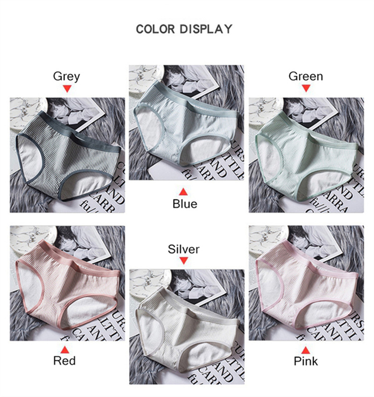 Female Plus Size Panties Women's Cotton Lingerie 2021 New Striped Girl Underwear Cute Japanese Style Mid-waist Briefs