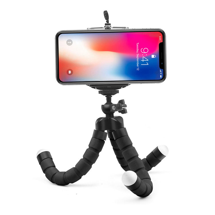 Mini Flexible Sponge Octopus Tripod Selfie Stick Expanding Tripod Stand For Mobile Phone bracket Camera With Phone Clip Holder