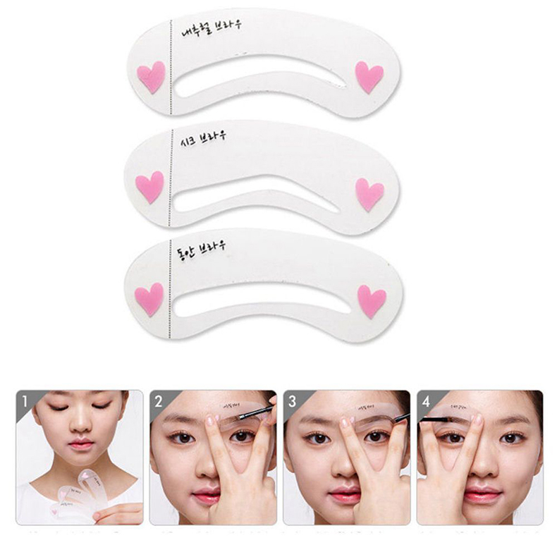 Eyebrow Stencils Eyebrow Class Card Makeup Tools 3PCS/Set New Fashion Women Magic Shaping Eye Brow Class Drawing Guide Eyebrow Stencil Card Template Assistant Makeup Tool Kit