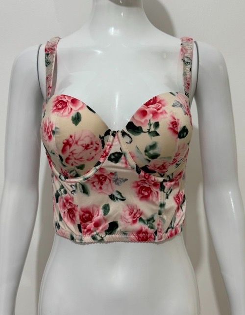 French printed herboned camisole women's summer wear sexy corset on top, sweet and spicy short with bandeau hottie top
