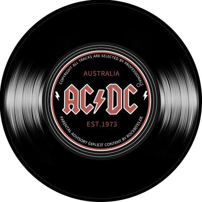 Music Record LP Vinyl Retro Black CD Non-Slip Creative Design Round Area Rug