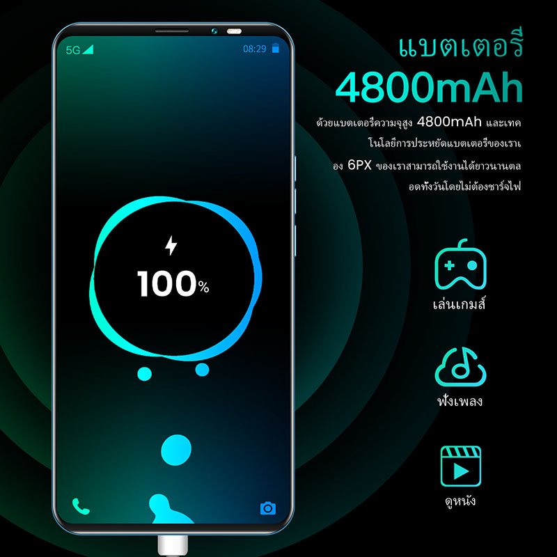 LADAVD High-definition ultra-thin rino4 Pro 5.8-inch 5G dual card dual standby Android phone 512GB Mobile Unicom smartphone 48 million camera dual-core CPU battery capacity 4800MAH Smartphone face recognition, fake fingerprint unlocking in the screen, with WIFI+BT+FM+GPS, Micro USB interface