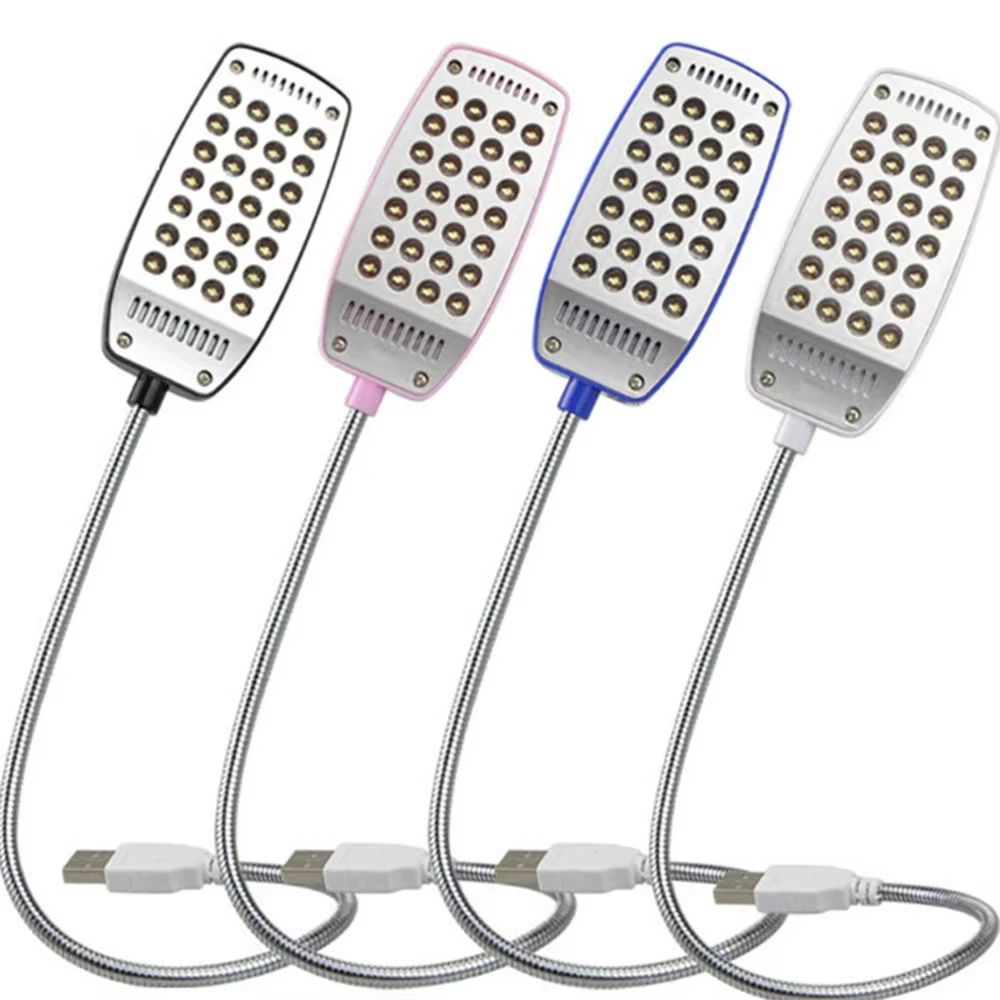 USB LED Book Light 28 LEDs Flexible Eye Protection Reading Lamp AdjustableTable Lights 4 Colors For Bedroom Study Lighting