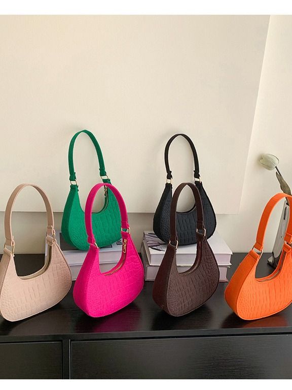 Casual solid color women's bag 2024 trend Korean version of the new stone underarm bag casual single shoulder hand bag 8913