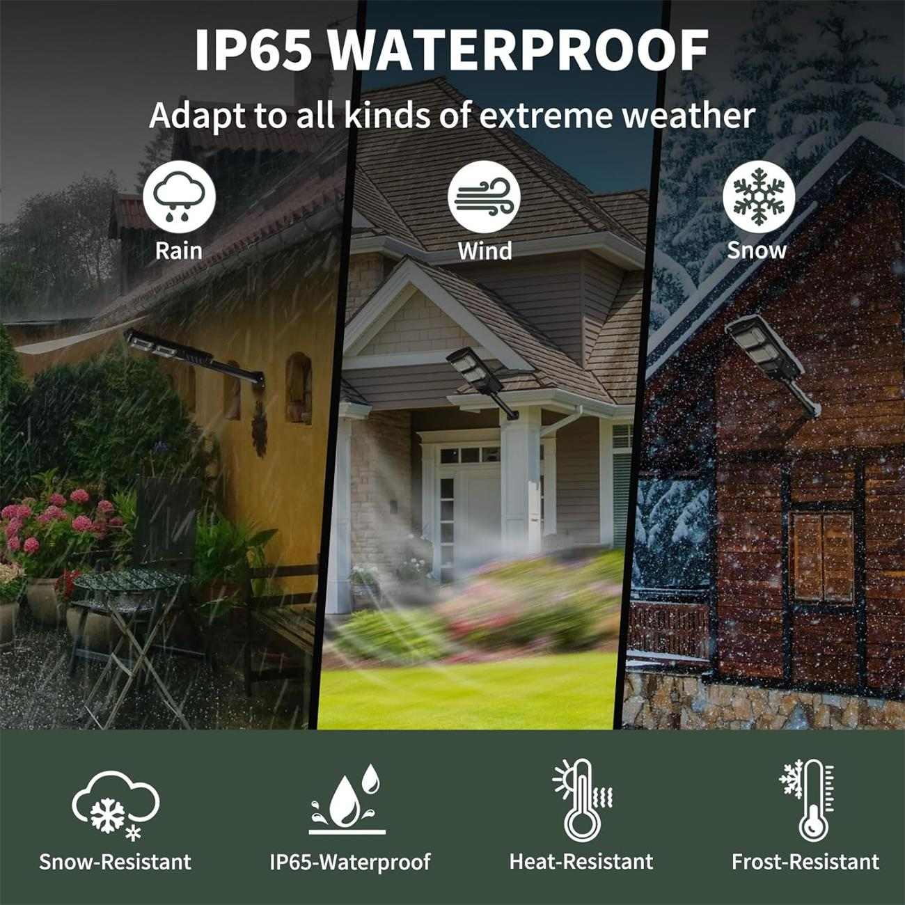 Solar Lights Outdoor Waterproof, Solar Street Lights Outdoor, LED Solar Flood Lights Dusk to Dawn with Motion Sensor and Remote, Yard (Solar LED 2 Eyes)