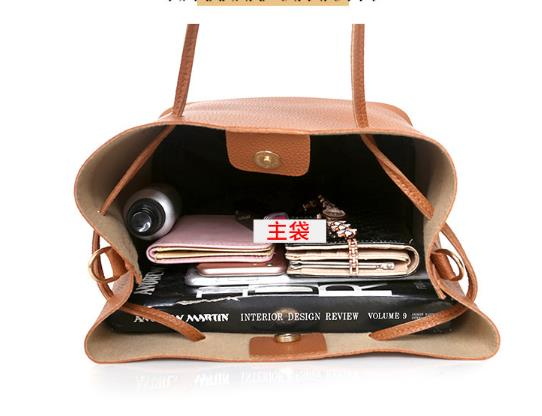 NANO Bags Ladies bags Women Bag Slung Shoulder Bag Four-Piece PU Leather Handbag Polyester Tote Purse Pink 4Pcs/Box