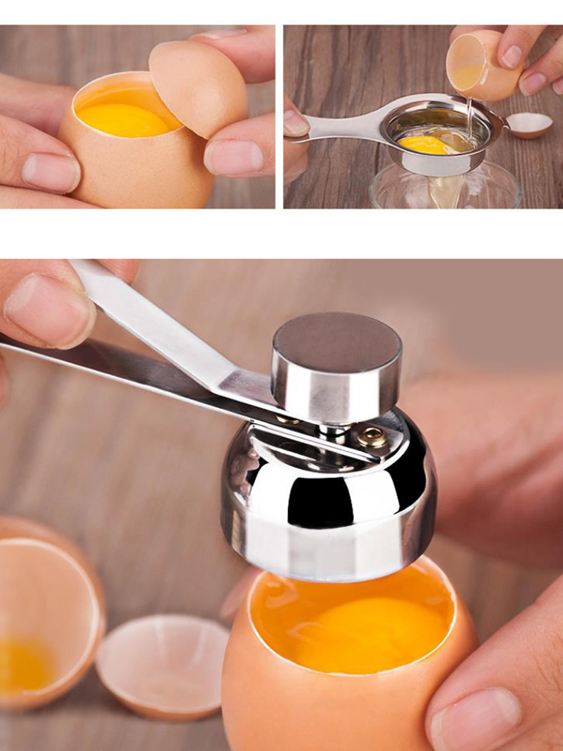 1Pack Egg Cracker Topper,Stainless Steel Egg Opener Eggshell Cutter Kitchen Remover Tool for Raw/Soft Hard Boiled Egg