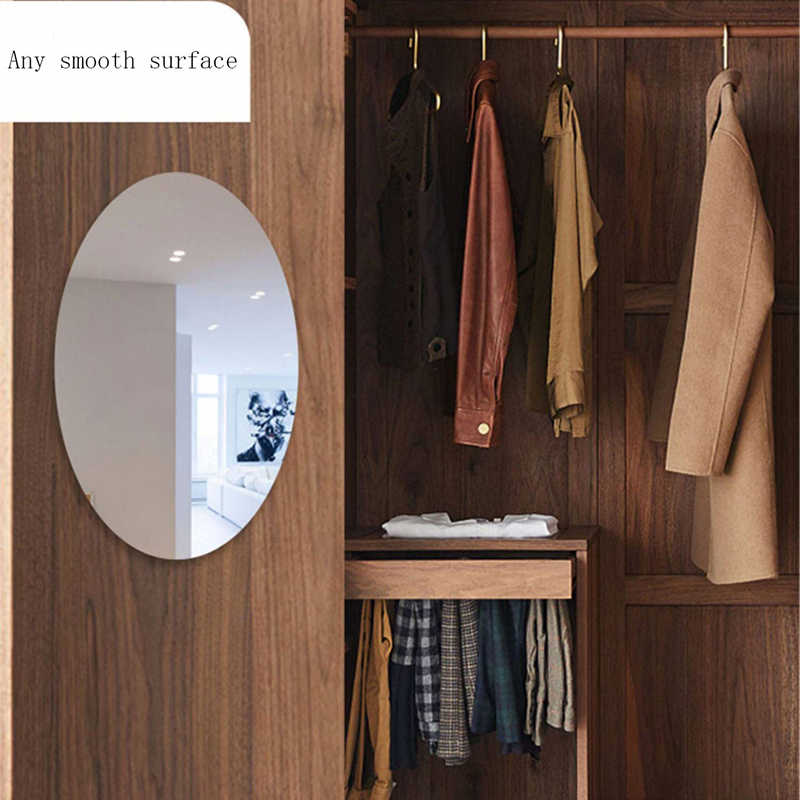 Oval Removable Acrylic Mirror Setting Wall Sticker Decal for Home Living Room Bedroom Bathroom Decor