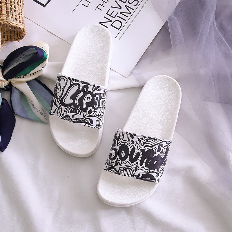 Unisex Cute Slide Sandals Kawaii Slippers Shower Non-Slip Bathroom Spa Sandals Comfort Lightweight for Couple Lovers