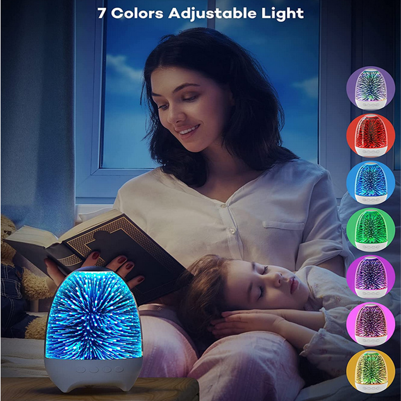 LAGPOUSI Night Light Bluetooth Speaker, 3D Glass Touch Control Bedside Table Lamp 7-Color LED Portable Wireless Speakers, Kids Night Light with Bluetooth Speaker, 3 Brightness Levels, Color Changing RGB, Adjustable Bedside Lamps with Touch Control for BedroomRechargeable Table Lamp, Best Gift for Adult, Teens, Kids, Boys and Girls