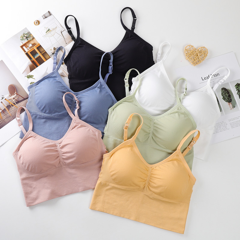 822 Fashion Beauty Back Wrapped Chest Non-slip Underwear Multicolor Adjusted Strap Padded Bandeau Bra