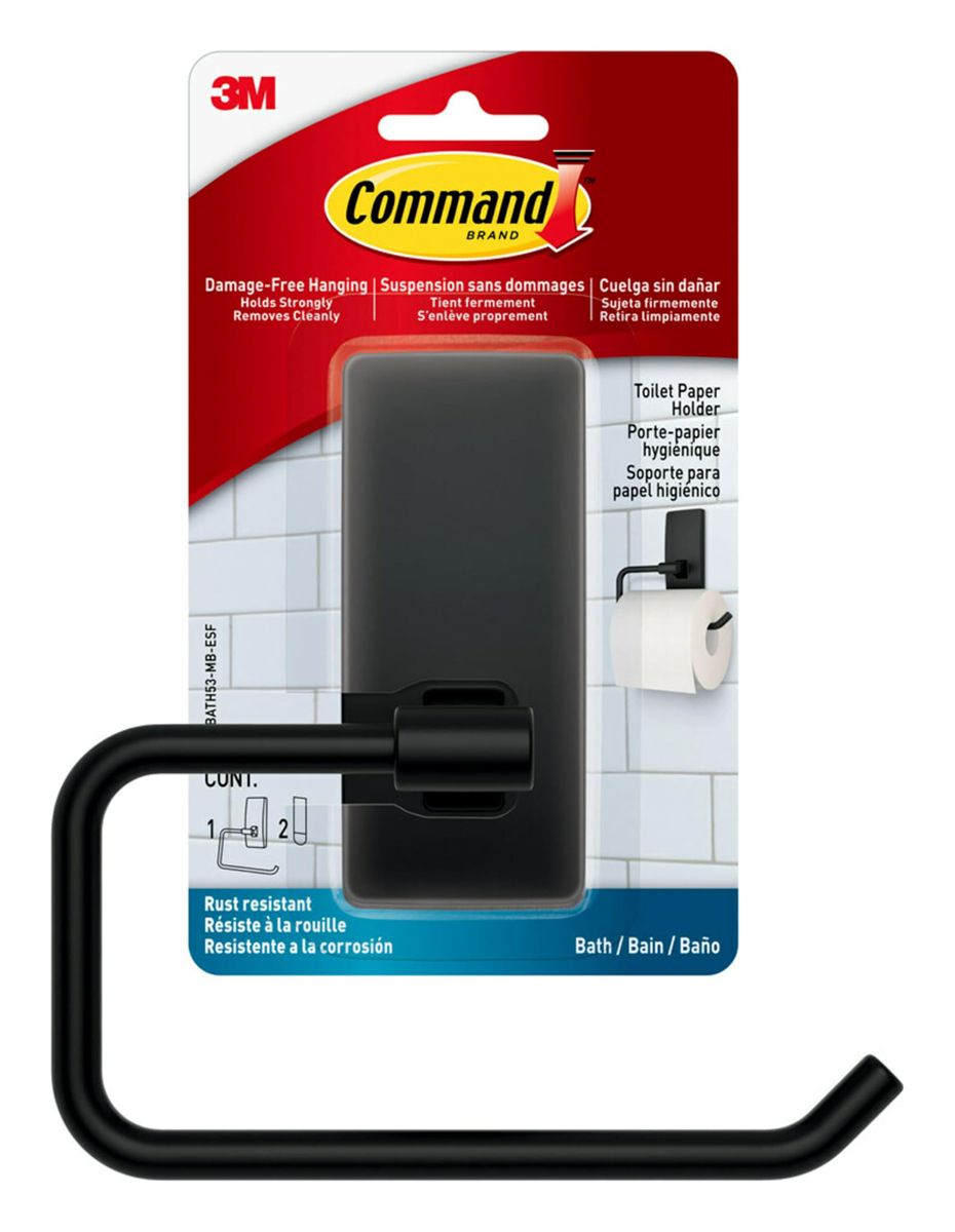 Toilet Paper Holder Satin Nickel with Water Resistant Strips, Rust Resistant Bathroom Organizer