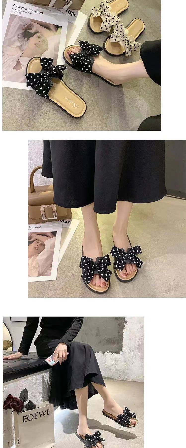 All-match non-slip one-word sandals and slippers