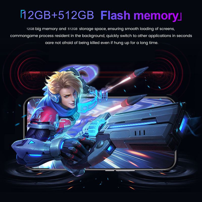 I12pro Smartphone 6.7Inch Full screen 12GB RAM+512GB ROM Dual Sim Dual Standby Face Recognition Mobile Phone