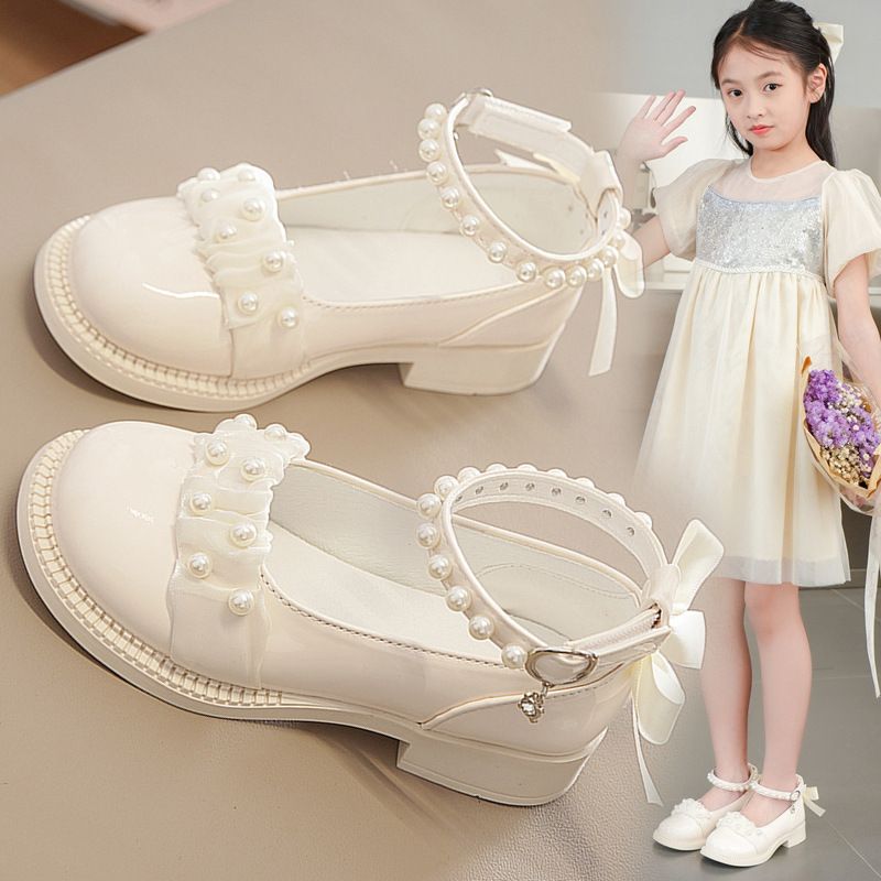 Girls' shoes Spring and Autumn 2024 new Korean version of children's soft-soled princess shoes for children and girls in primary school performance shoes
