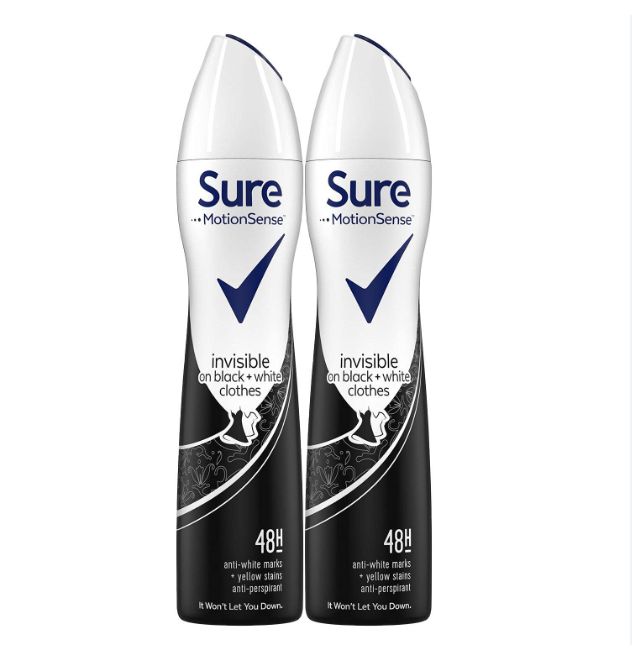 Sure Antiperspirant Deodorant Spray - Invisible On Black + White - 250ml