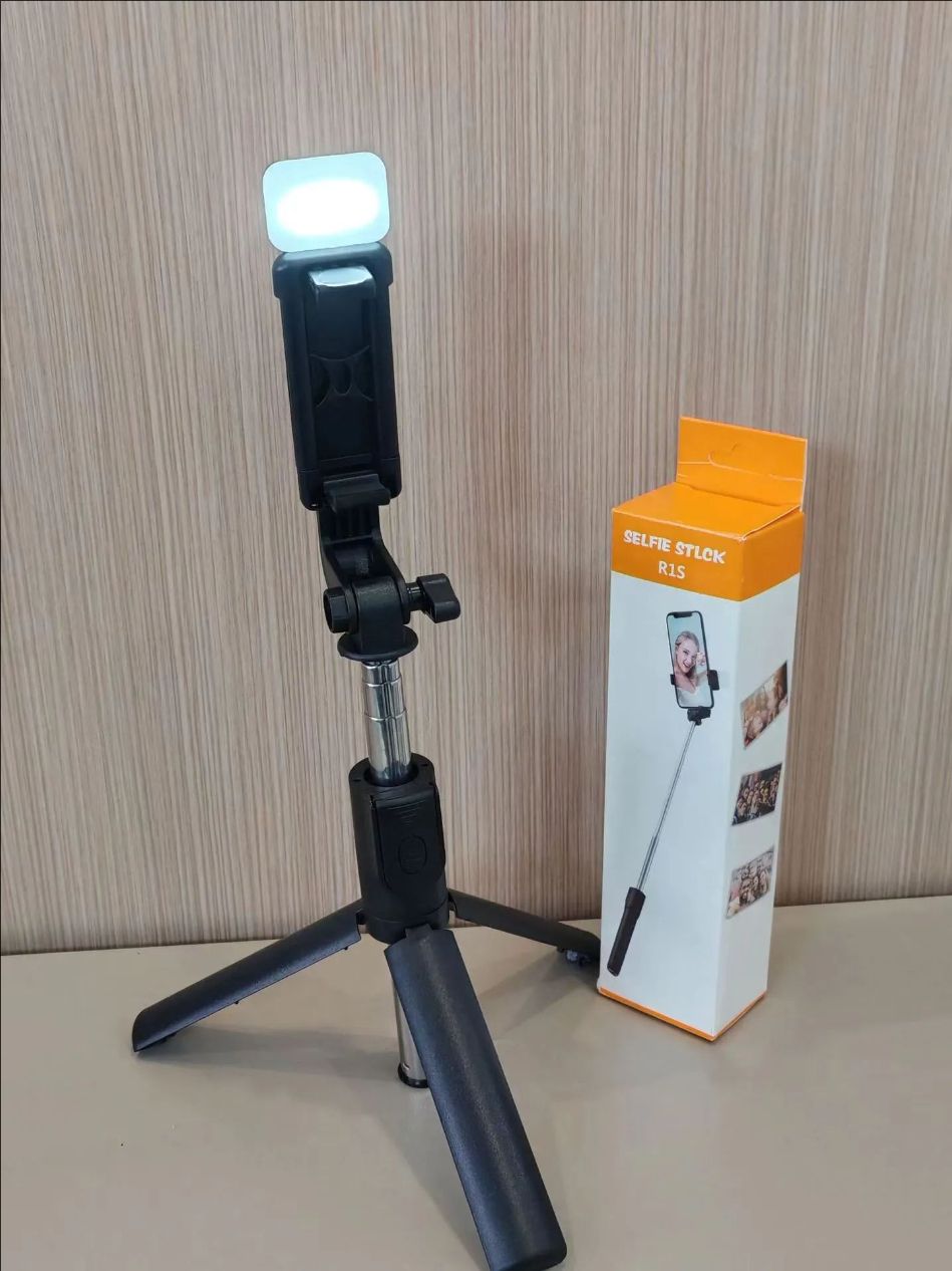 R1s mobile phone selfie stick portable integrated Bluetooth remote control fill light live telescopic mobile phone bracketBLACK