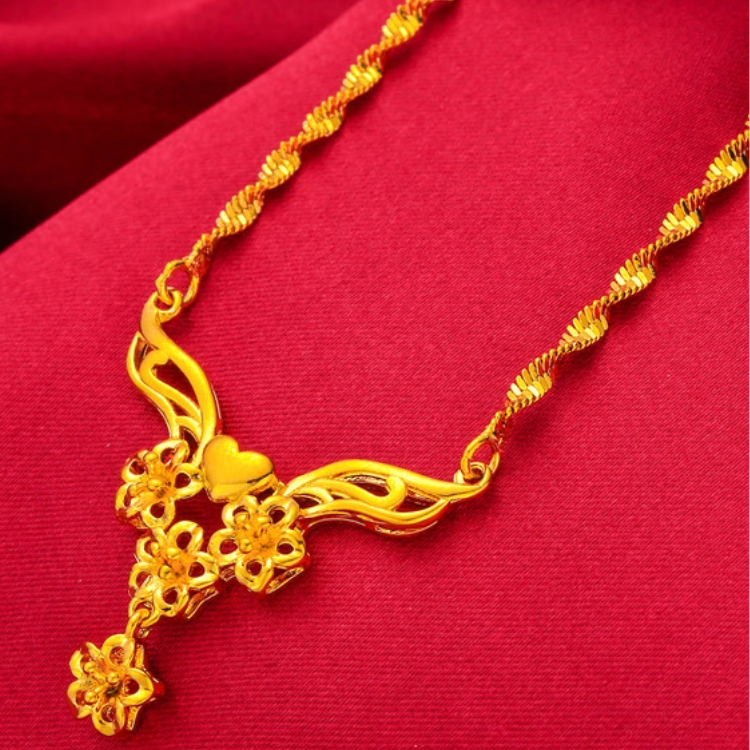 Gold necklace female jewelry Multi layered flowers CRRSHOP women lover fashion trend Christmas gift