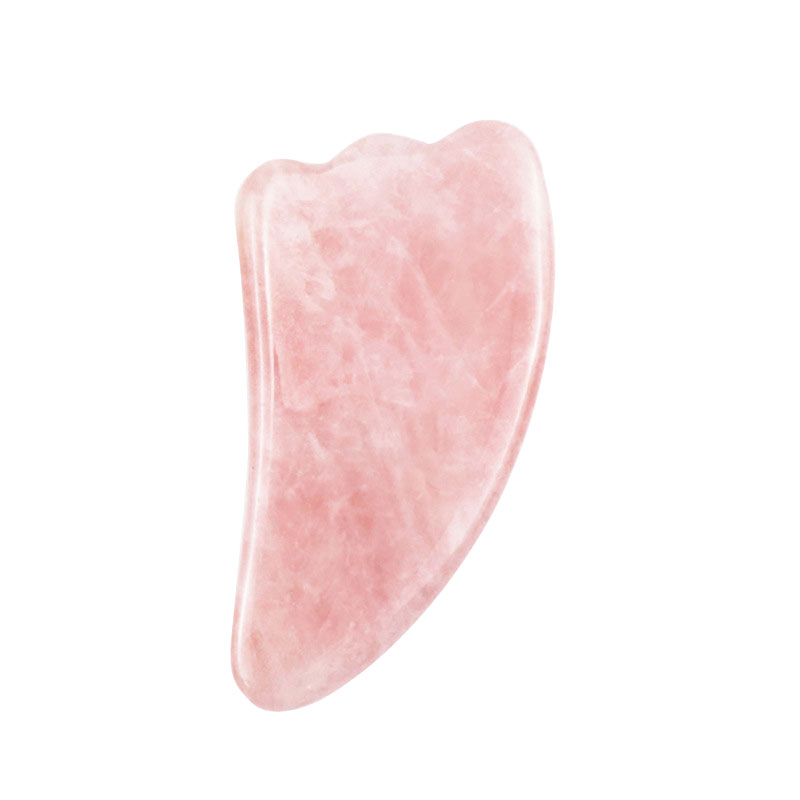 Natural Rose Quartz Stone Gua Sha Scraping Massage Tool, Healing Crystal Guasha Board Facial Massager Traditional Scraper Tool
