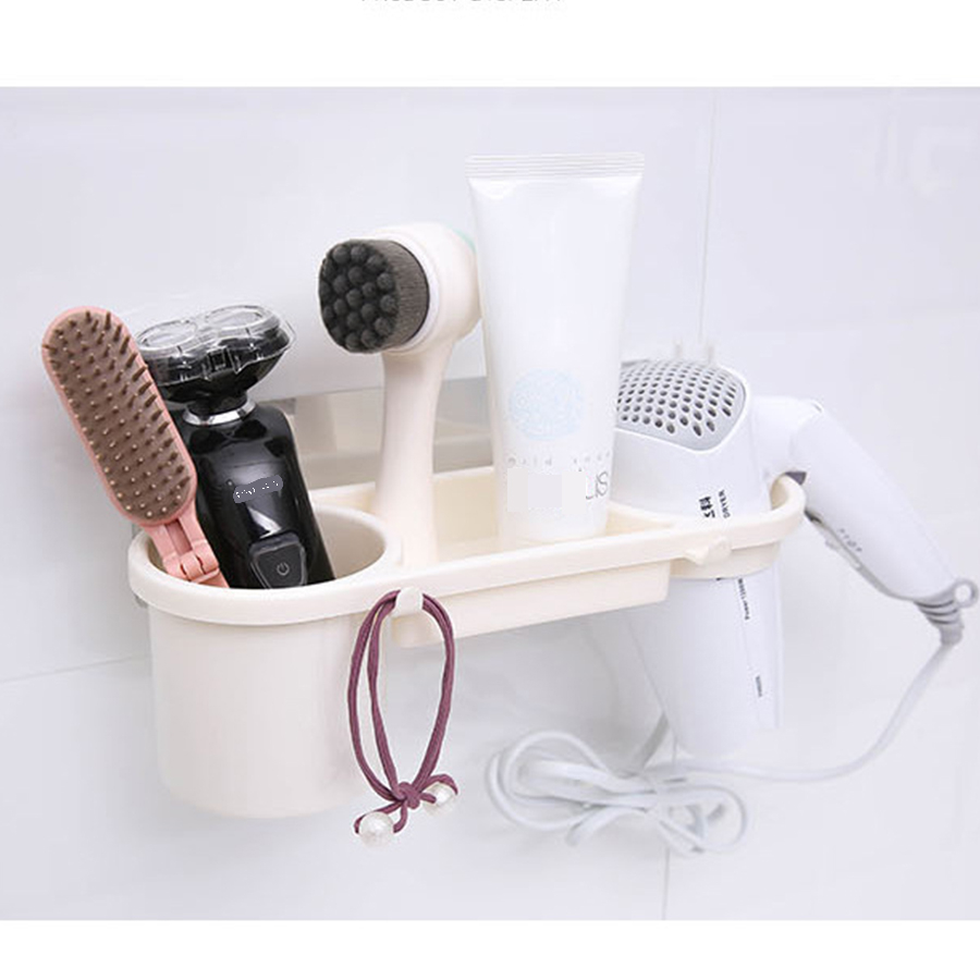 Home Daily Supplies Storage Storage Rack Towel Rack Original Design Bathroom Wall-mounted Towel Rack Household Non-perforated Bathroom Hair Dryer Storage Rack Non-marking Sticky Hair Dryer Rack Strong Bathroom Non-perforated Shelf Bathroom Hair Dryer Rack Storage Rack