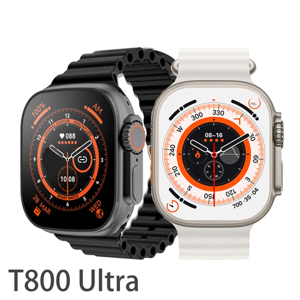 Smart bracelet ,smart watch T800 Ultra smartwatch Bluetooth call heart rate wireless charging SmartWatch CRRSHOP black grey orange yellow watch Leisure games, health monitoring, voice assistants