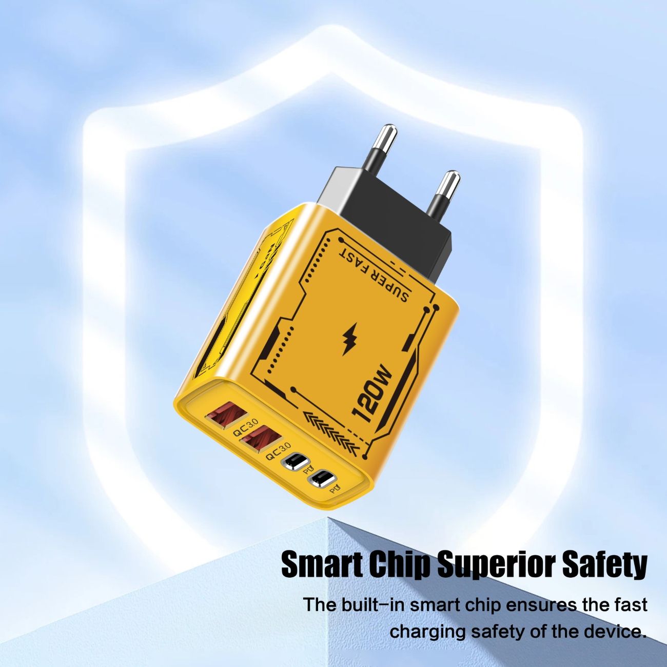 120W Dual PD + Dual USB Charger