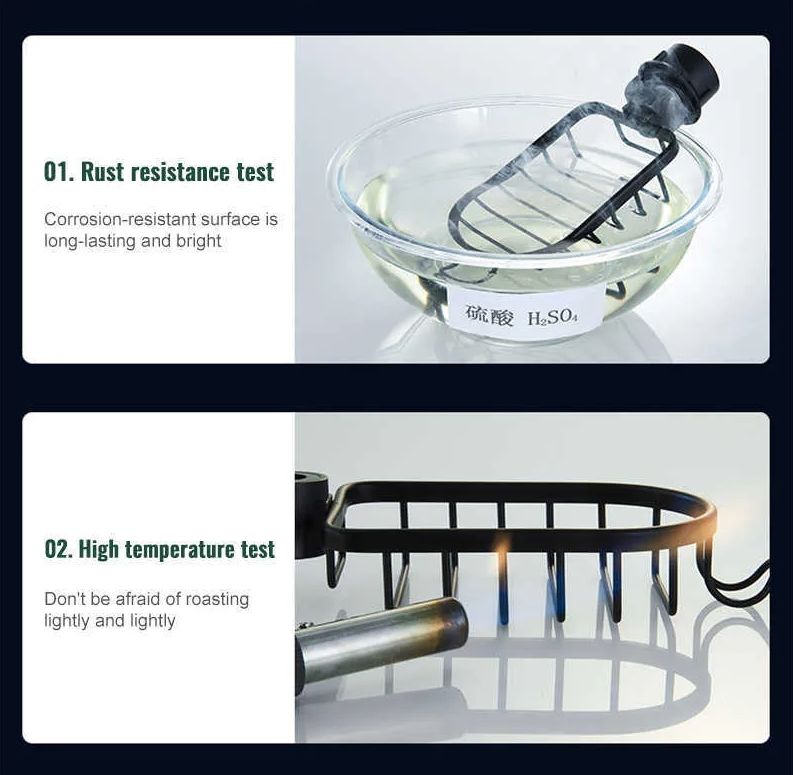 Bathroom Shelf Organizer for Shampoo, Soap, Sponge - 1 pcs-Black