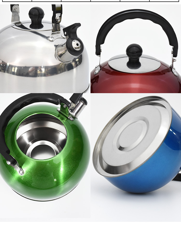 BY 2 Liter 3 Liter 4 Liter Stainless Steel Whistling Tea Kettle - Modern Stainless Steel Whistling Tea Pot for Stovetop with Cool Grip Ergonomic Handle 
