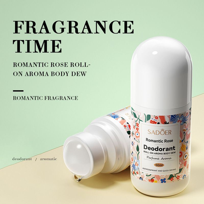 【2 bottles = 74.92GHS, 5 bottles = 155.09GHS】Lanfengling Roll-on Deodorant Small portable roller deodorantRomantic Rose (New) 50g
