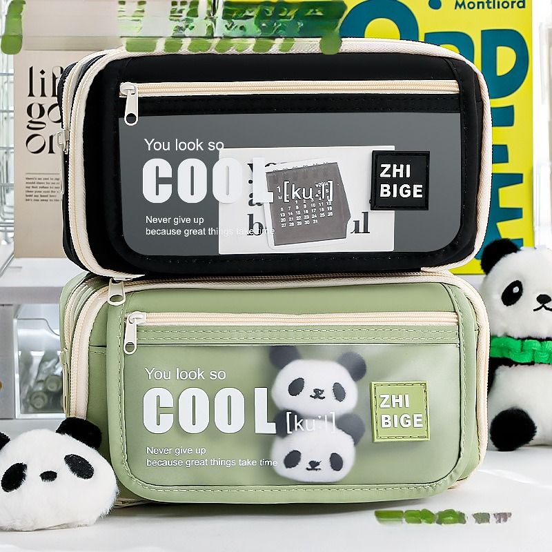 Large-capacity, stylish pencil case for boys, stationery bag, simple ins-style multi-layer pencil case, student supplies