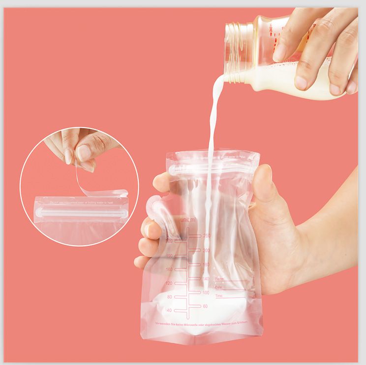 30Pcs Breastmilk Storage Bags for Breastfeeding Doubled Sealed Breast Milk Storing Bags BPA Free Self Standing Breastmilk Bags Baby Safe Feeding Bags