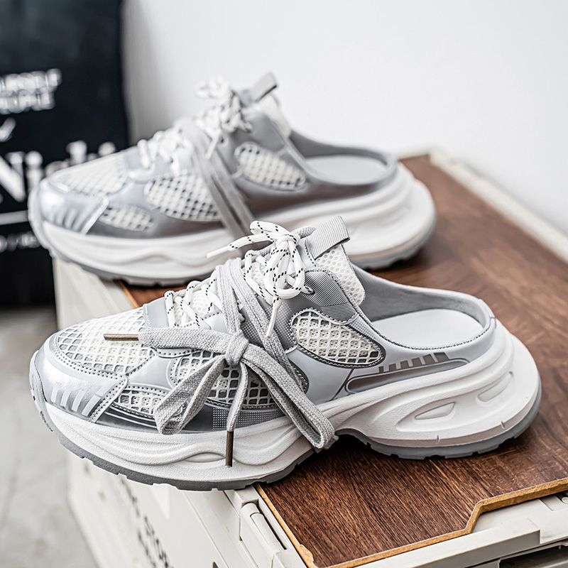 Youth Men Breathable Slip On Loafers Sneaker Teenagers Lace-Up Fashion Casual Footwears Male Platform Sports Shoes Daily Leisure