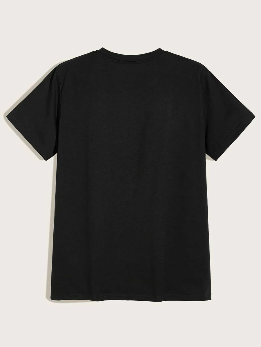 DX093# Men Letter Graphic Short Sleeve Tee T-Shirt