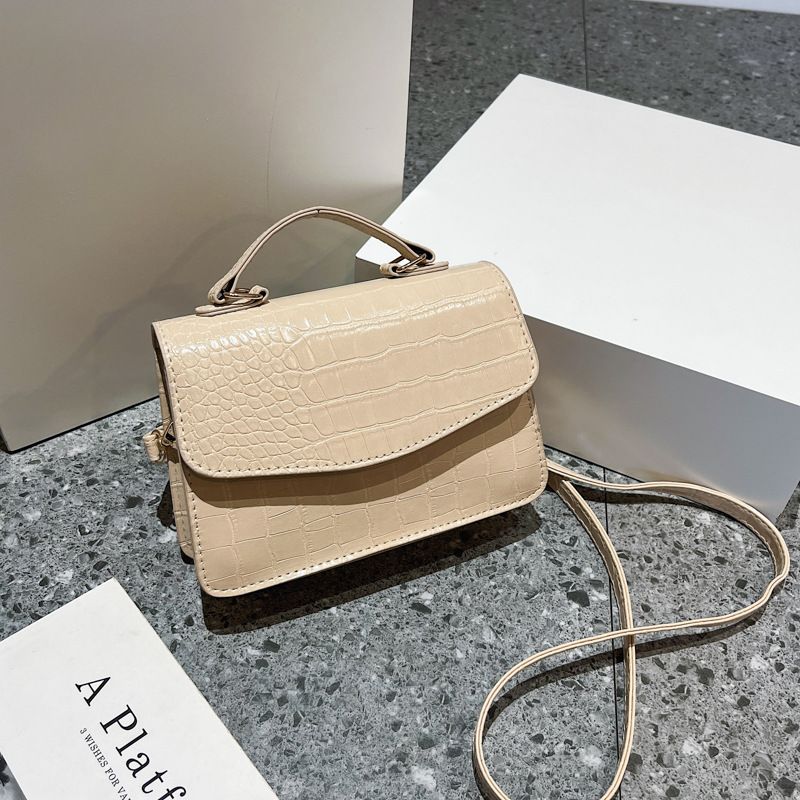 Women's Summer New Fashion Crocodile Print Small Bag Solid Color Shoulder Crossbody Bag