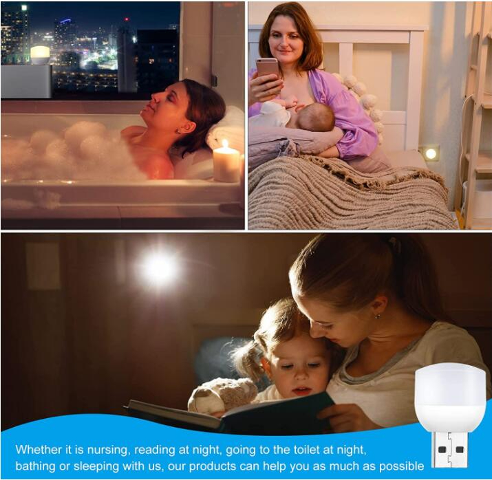 WELLHOME 14PCS Baby Night Light, RTSU Rechargeable Mini Light, Wireless LED Night Lights for Kids, Portable Bedside Lamp for Breastfeeding, Nursery Lamp