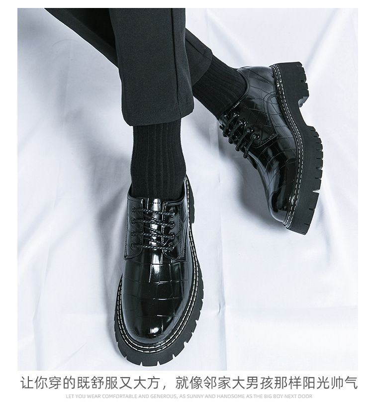 New men's thick-soled height-increasing club fashion shoes for Spring and Autumn 2025 cross-border large-sized men