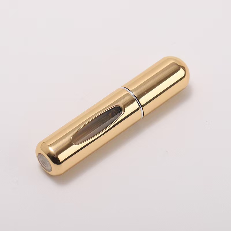 Refillble 5ml Refillable Mini Perfume Spray Bottle Aluminum Spray Atomizer Portable Travel Cosmetic Container Perfume BottleGold