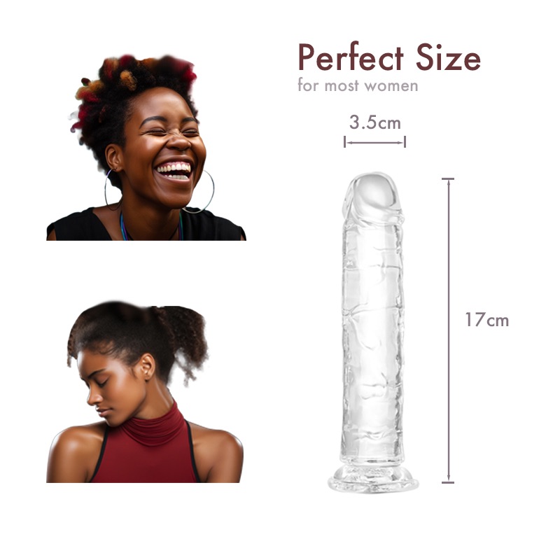 Adult Toy, Sex Toy, Silicone Dildo for Women, Hands-free with Suction Cup, Fake Penis, Transparent