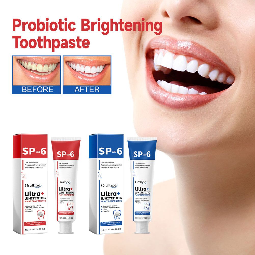 ORALHOE 120g Sp6 Probiotic Whitening Teeth Toothpaste Oral Hygiene Cleaning Odor Stain Remove Fresh Brightening Teeth Toothpaste