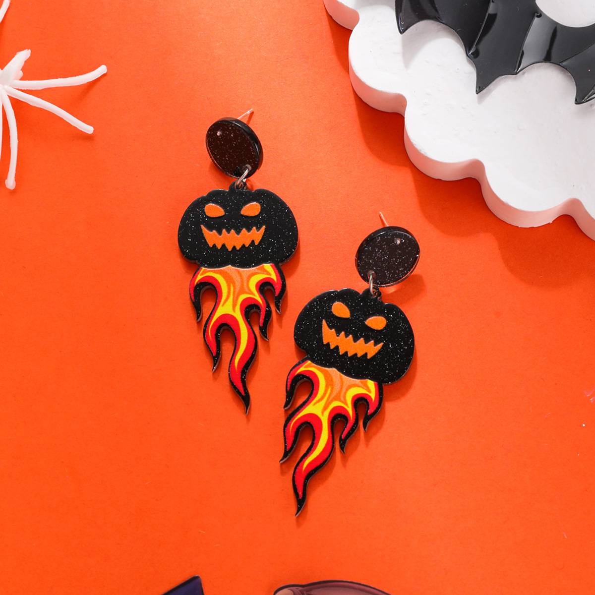 A23-445 Women's Halloween Personality Skull Head Earrings Mushroom Ghost Acrylic Earrings