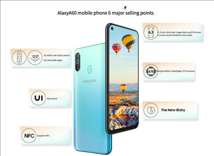 Samsung/Samsung Galaxy A60 SM-A6060 full network rear triple camera full screen 6.3-inch mobile phone (second-hand)