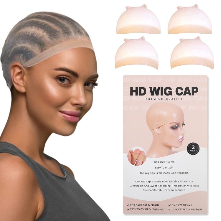HD WIG CAP Lace Mesh Hat Transparent Invisible Super Elastic HD Wig Hat CRRSHOP beauty care hair dressing wigs High definition transparent lace wig cap Can be cropped