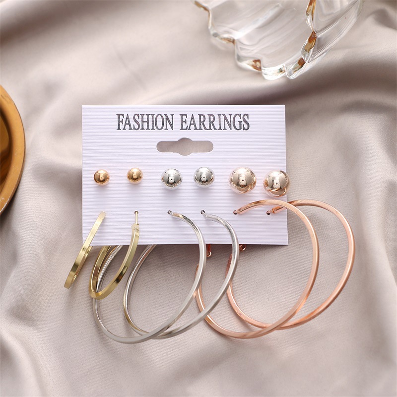 Fashion Earrings Set Statement Imitation Pearl Earrings For Women Golden Oversized Round Earrings 2022 Trend Jewelry Gift