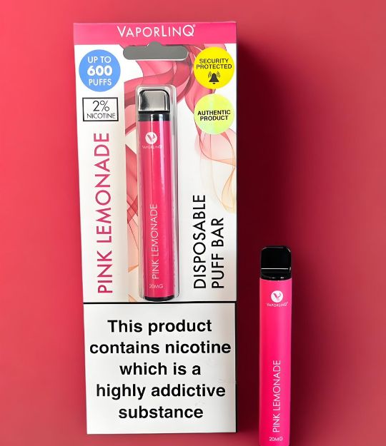 Disposable Puff Bar Pink Lemon 600PUFF Vape E-cigarette