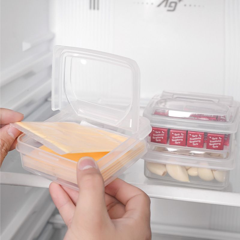3481 Butter Cheese Storage Box Portable Refrigerator Fruit Vegetable Fresh-keeping Organizer Box Transparent Cheese Container